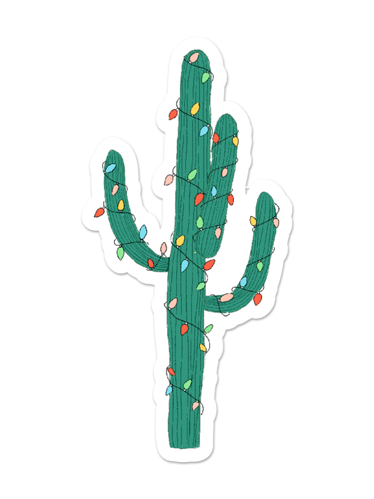 Christmas Cactus Vinyl Sticker