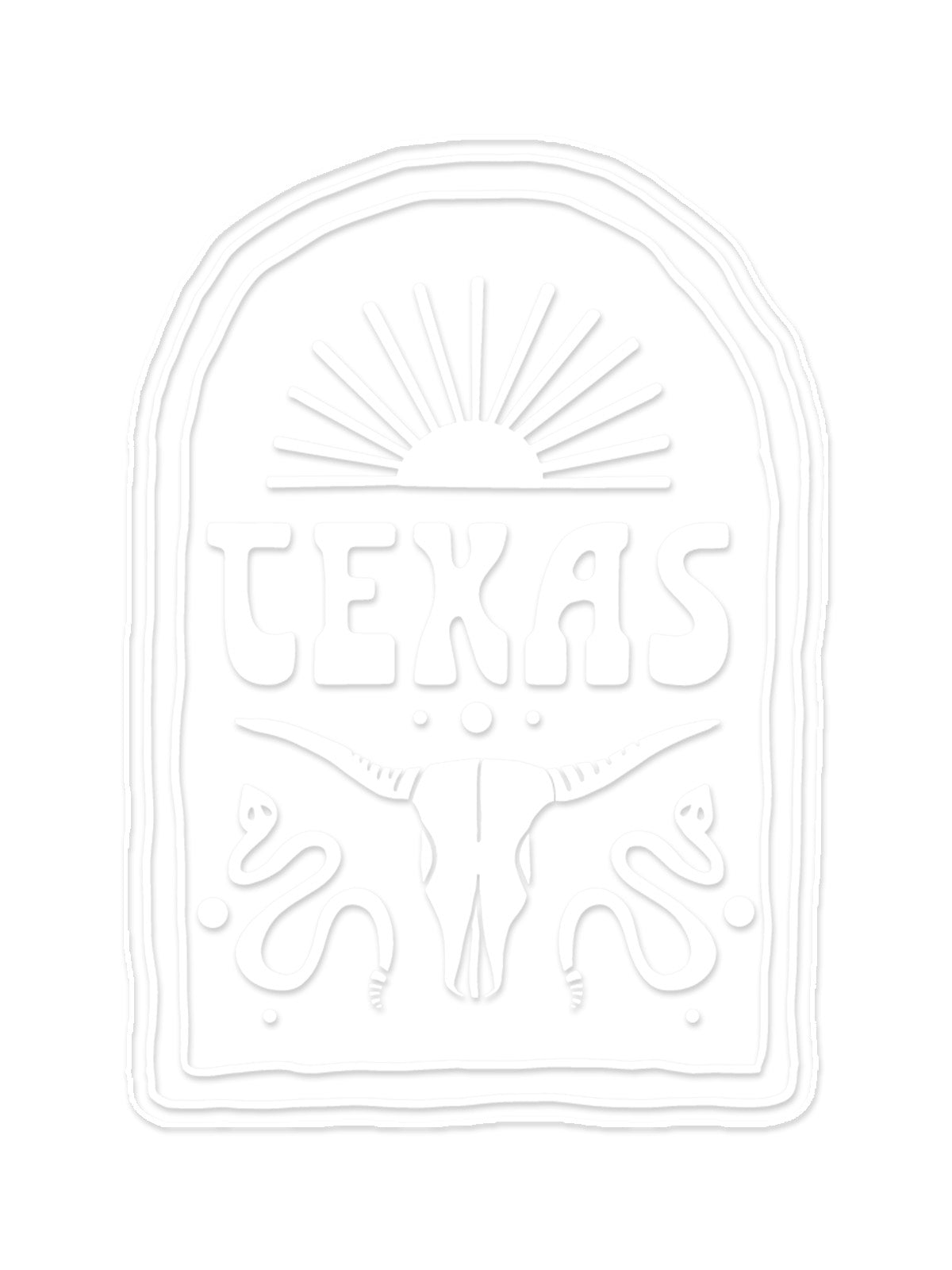 Texas Vinyl Sticker - White