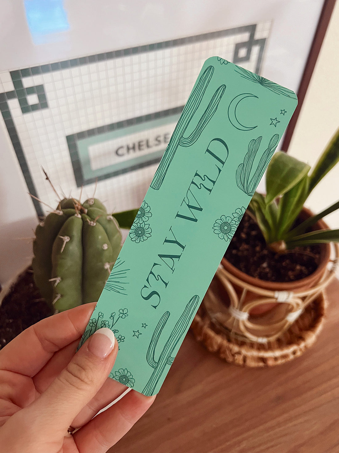 Stay Wild Bookmark - (Teal Cactus)