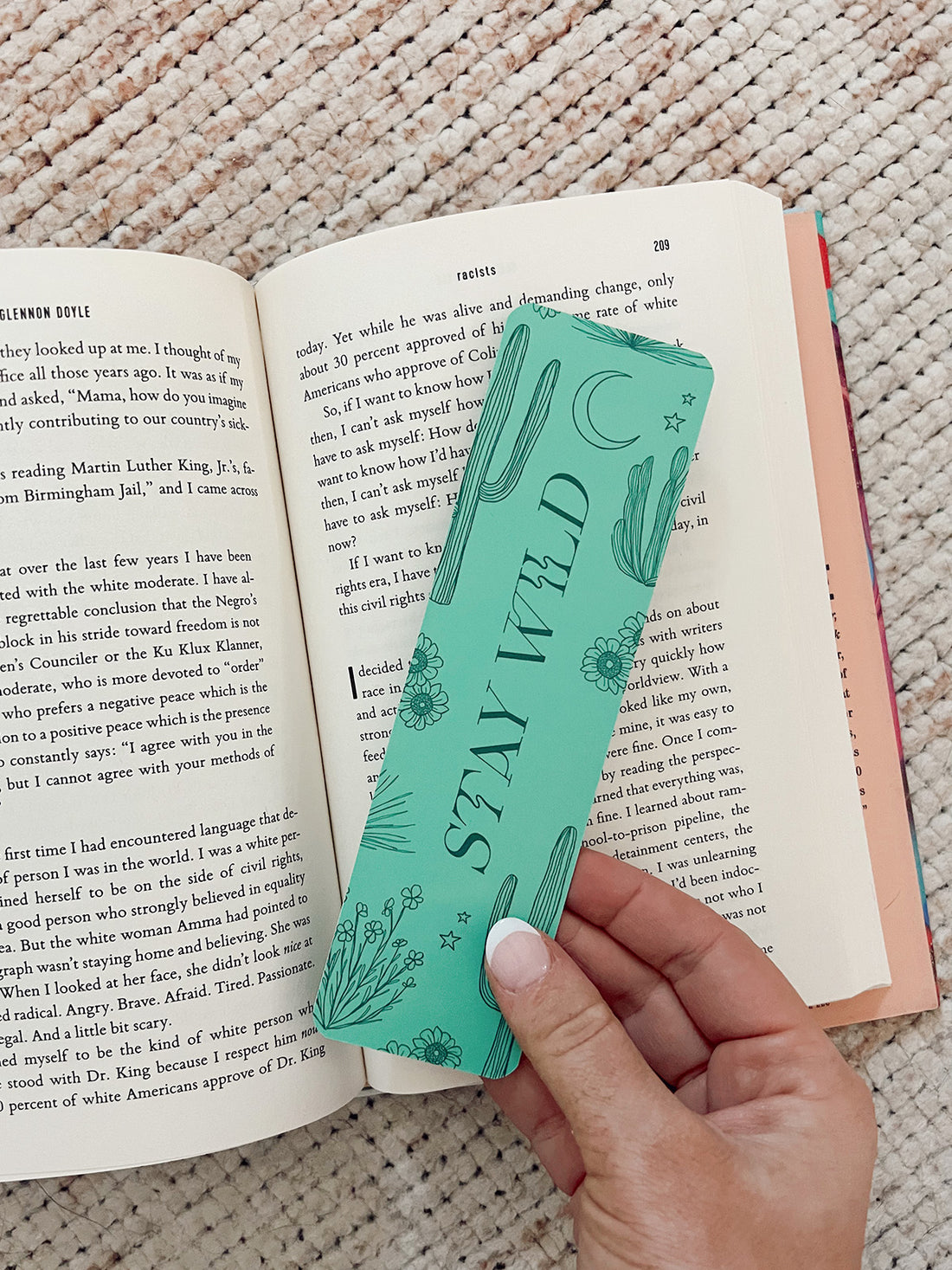 Stay Wild Bookmark - (Teal Cactus)