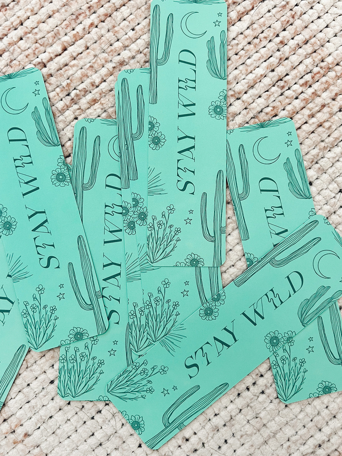 Stay Wild Bookmark - (Teal Cactus)