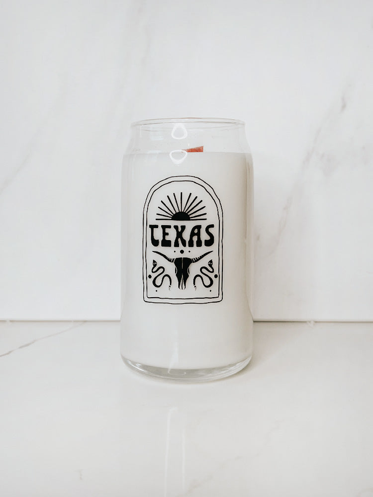 Texas Glass Candle