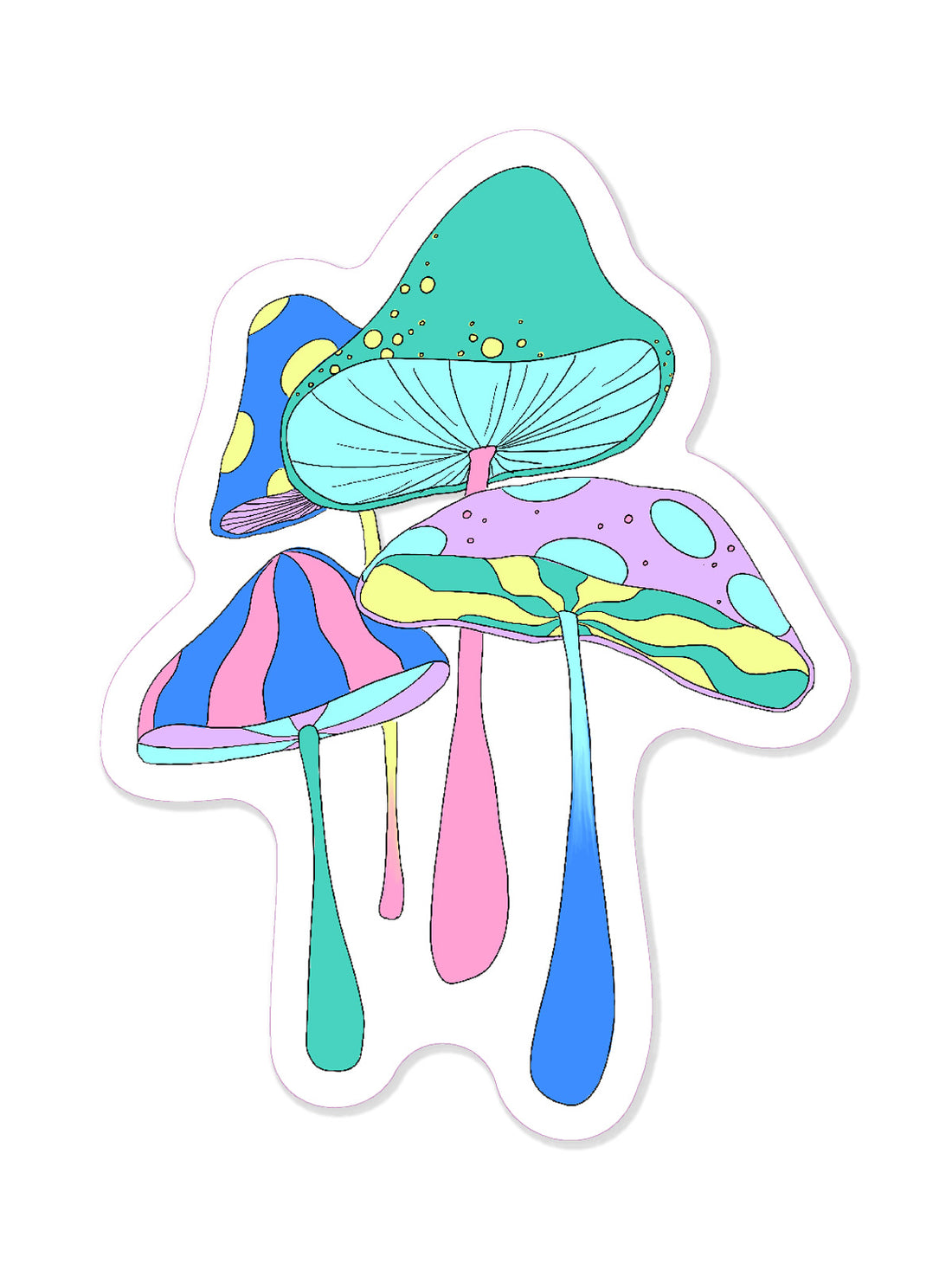 Mushroom Vinyl Sticker (Multi-Colored)
