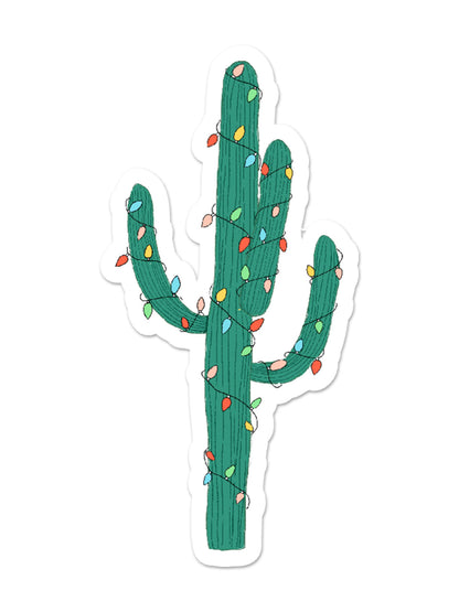 Christmas Cactus Vinyl Sticker