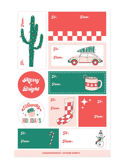 Merry + Bright Gift Sticker Set