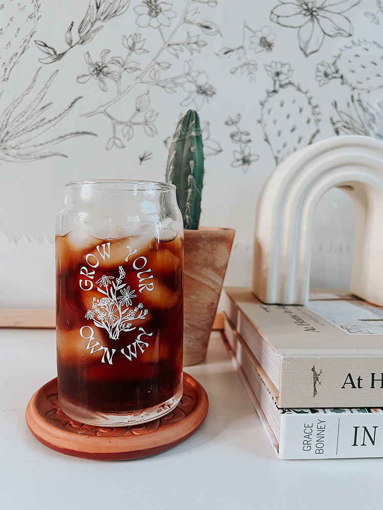 Grow Your Own Way Glass Cup