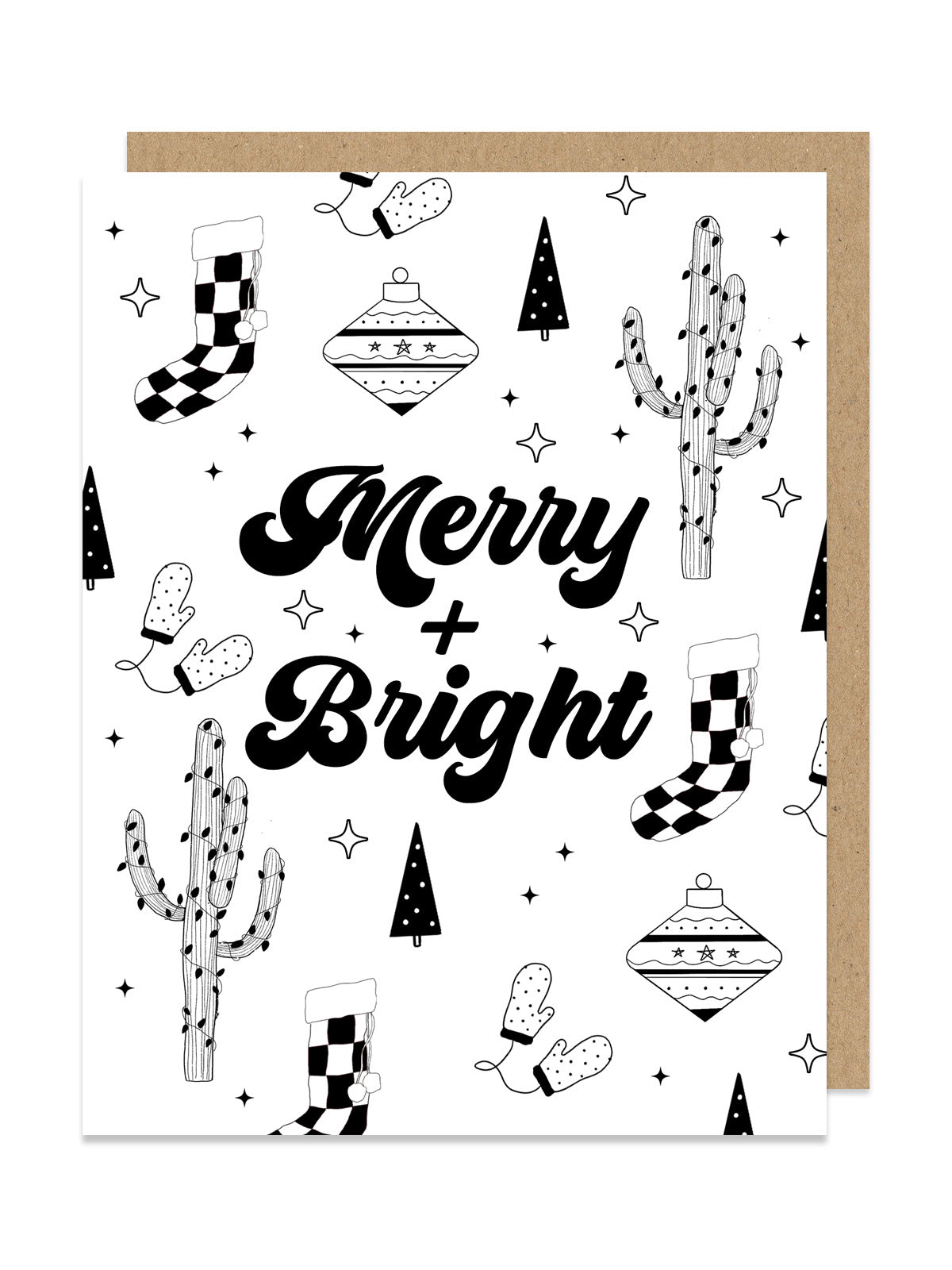 Merry + Bright Card - Black