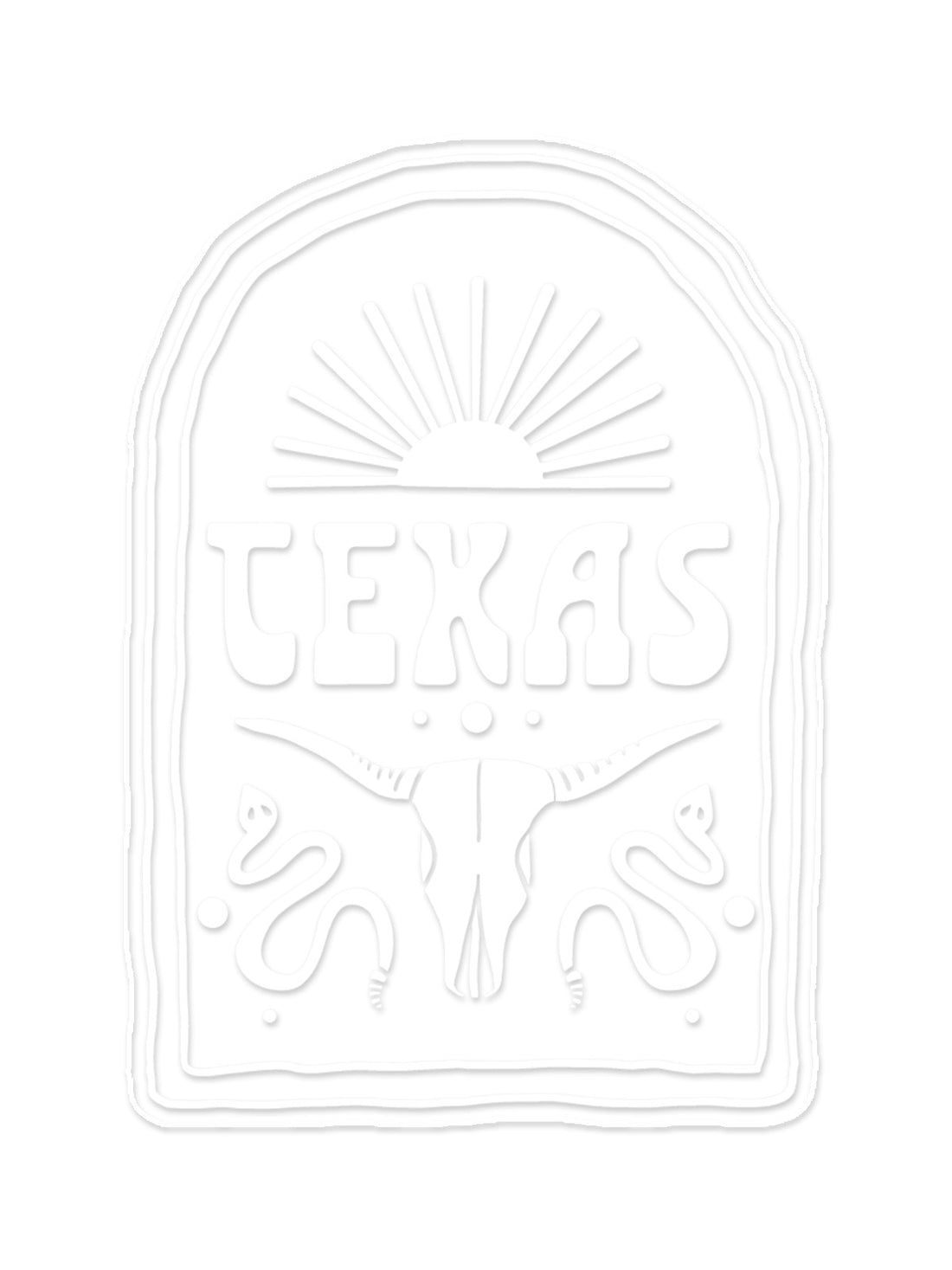 Texas Vinyl Sticker - White