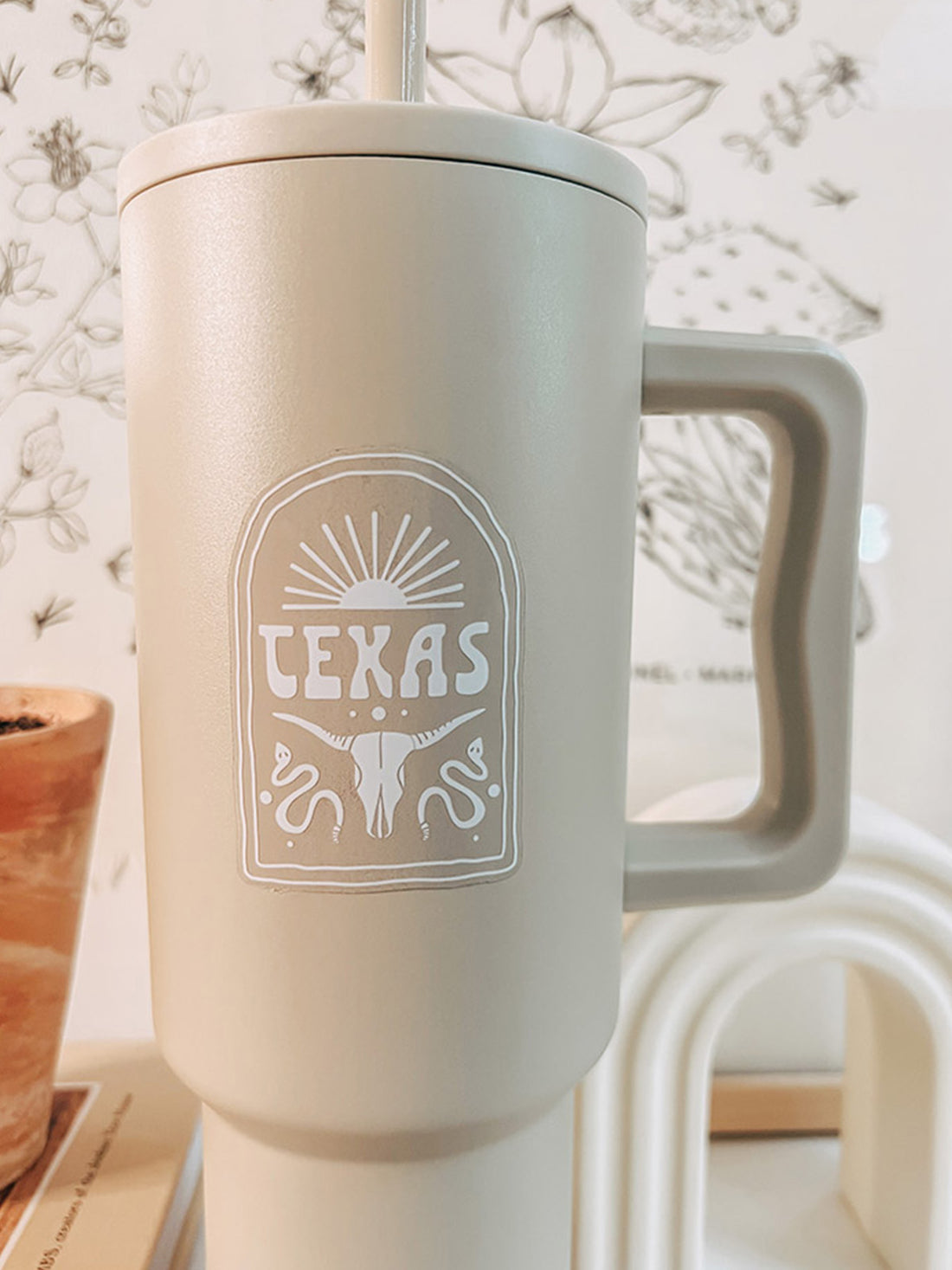 Texas Vinyl Sticker - White