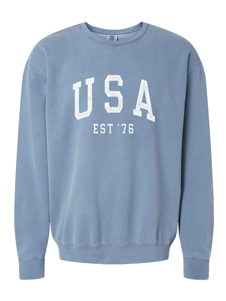 USA Crewneck Sweatshirt - Sky Blue