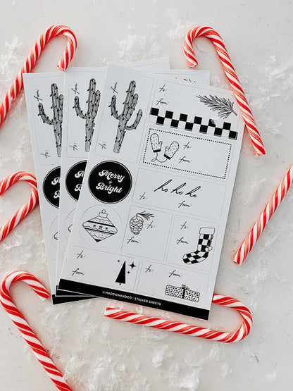 Black + White Gift Sticker Set