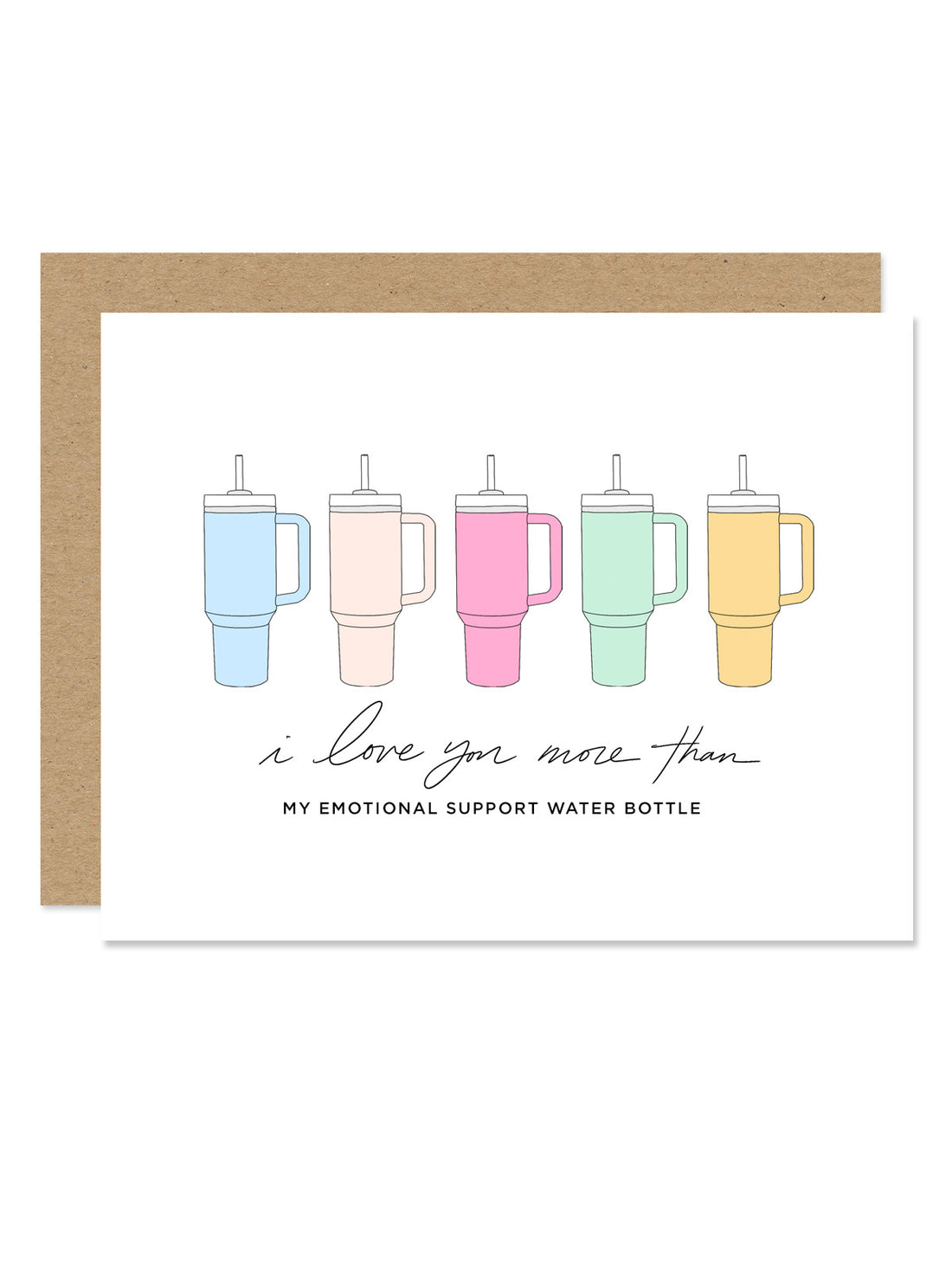 Emotional Support Water Bottle Card