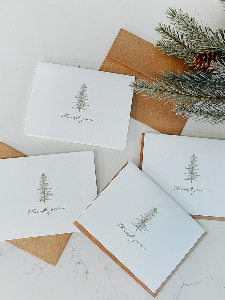 Pine Tree Thank You Card Set