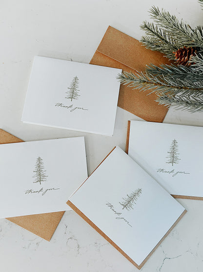 Pine Tree Thank You Card Set