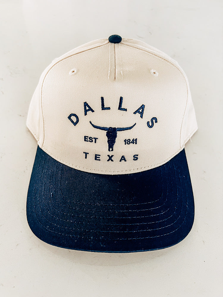 Embroidered Dallas Texas Hat - Navy