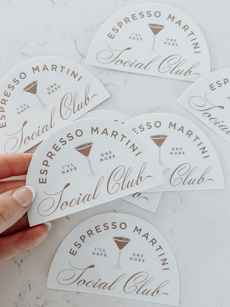 Espresso Martini Social Club Vinyl Sticker