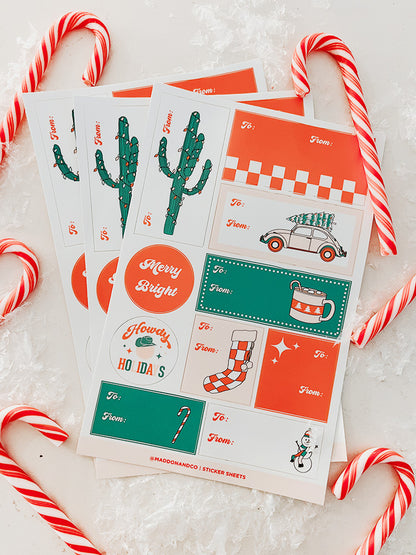 Merry + Bright Gift Sticker Set