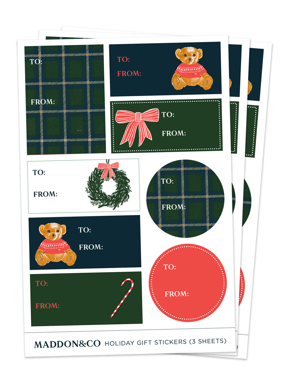Teddy Ralph-Lauren Inspired Gift Sticker Set 4x6&quot;