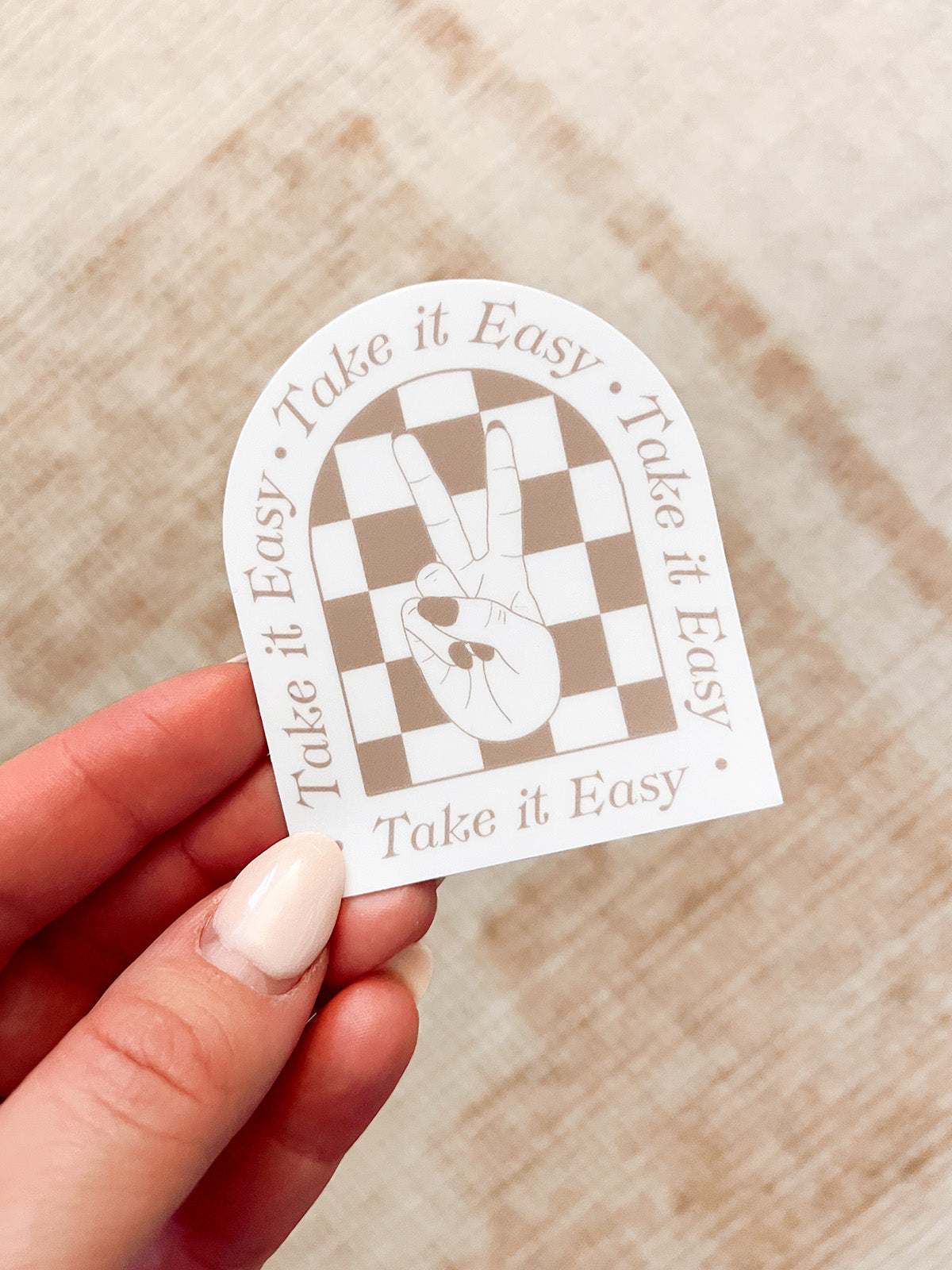 Take It Easy Checkered Vinyl Sticker