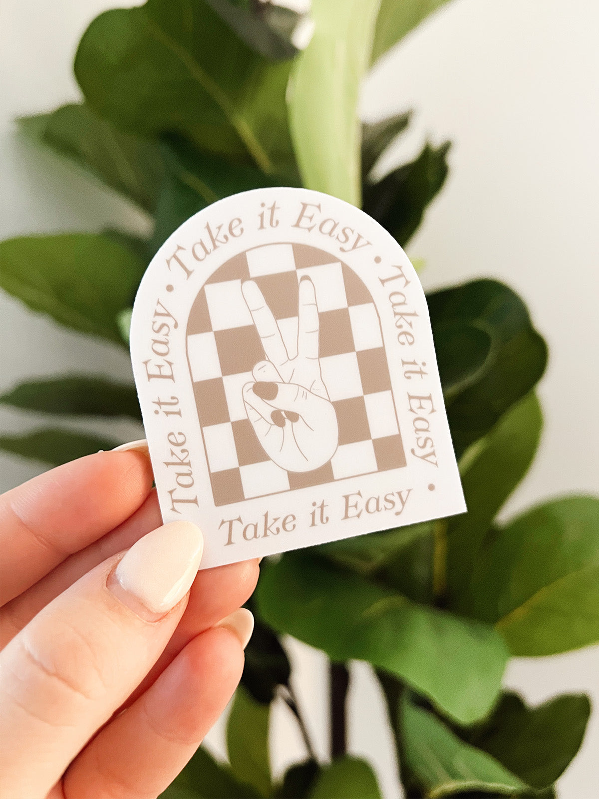 Take It Easy Checkered Vinyl Sticker