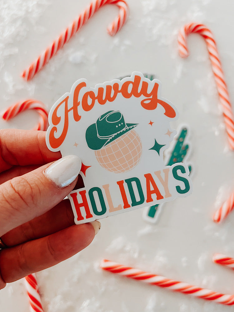 Howdy Holidays Vinyl Sticker