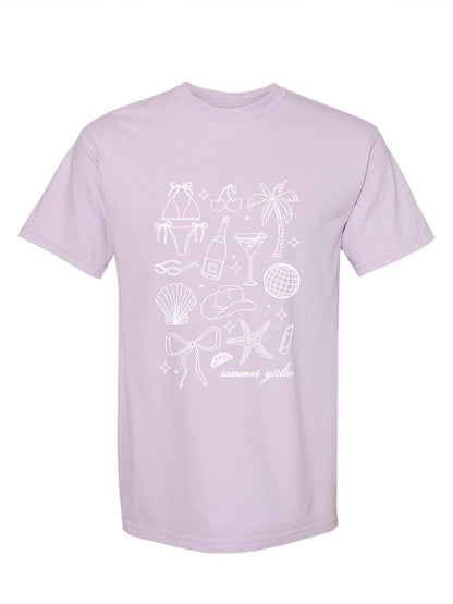 Summer Girlie Graphic Tee - Lilac