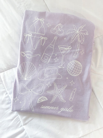 Summer Girlie Graphic Tee - Lilac