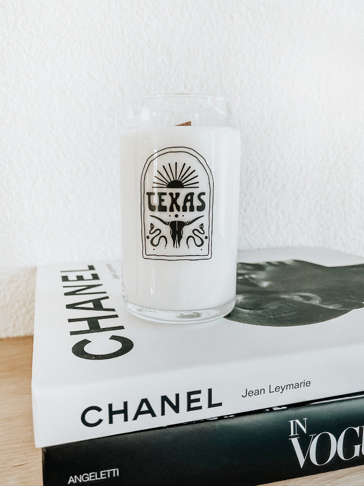 Texas Glass Candle