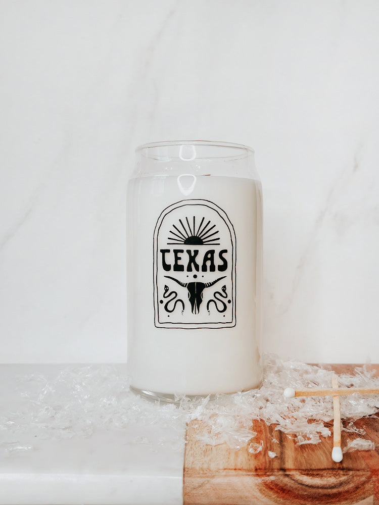 Texas Glass Candle