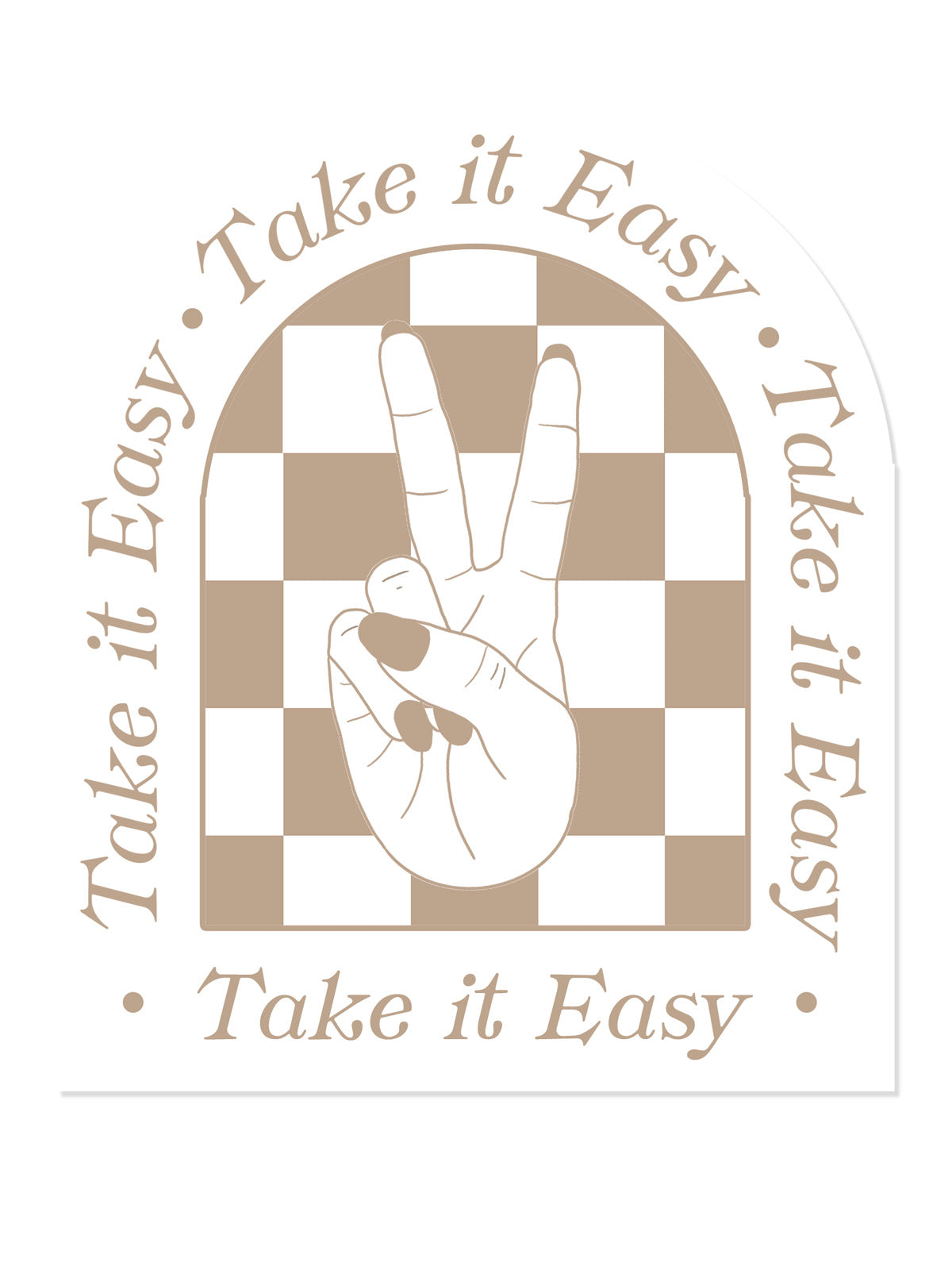 Take It Easy Checkered Vinyl Sticker